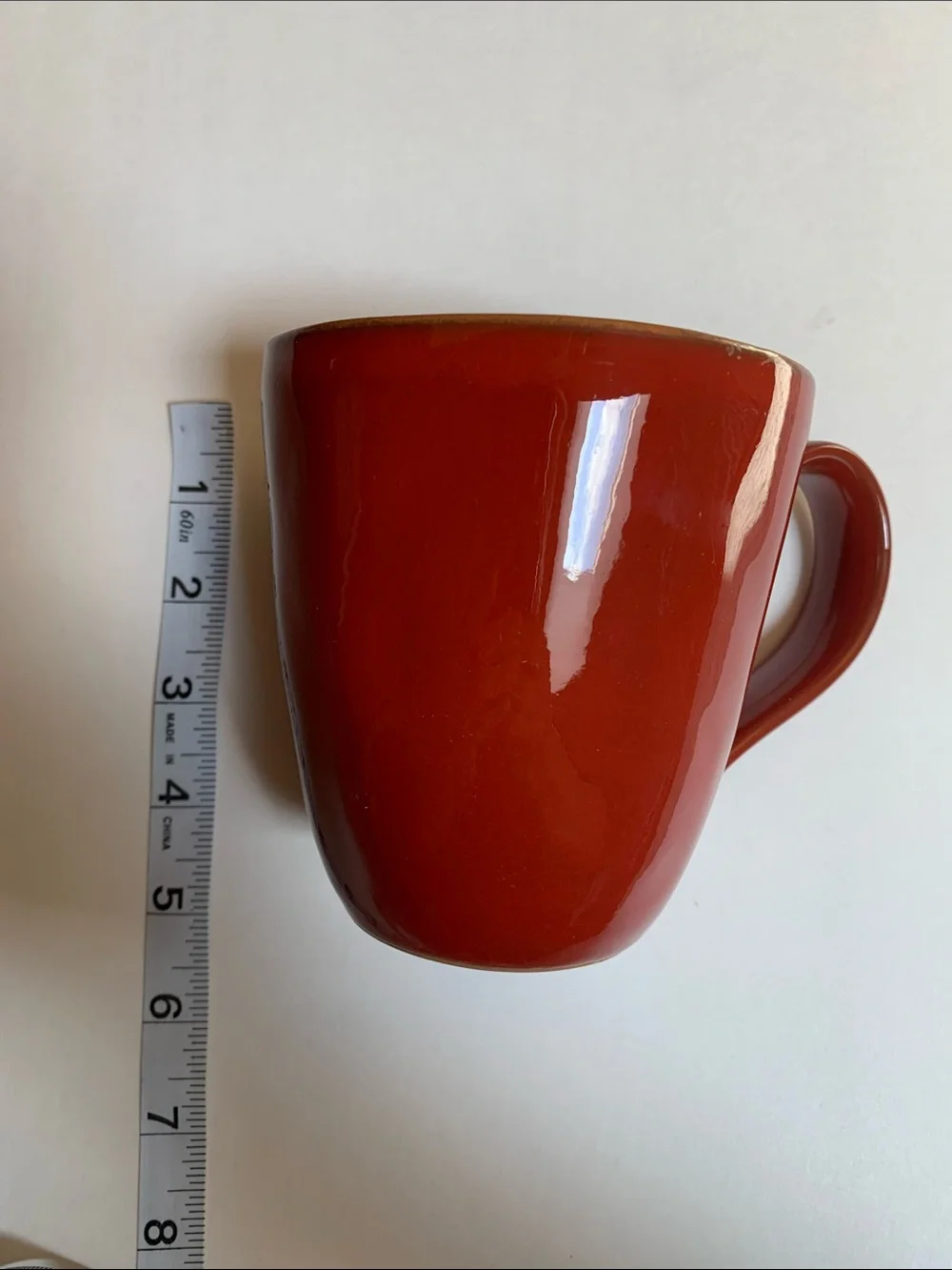 Crate&Barrel Red Ceramic Mug Set. Excellent pre-Owned. Set of 3. Made in Italy.